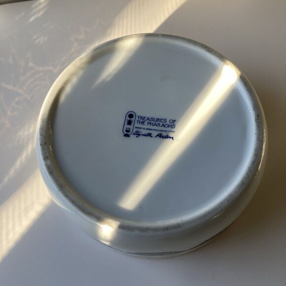 VTG Elizabeth Arden Treasures of the Pharaohs Porcelain Trinket Dish Holder MCM - Picture 4 of 14